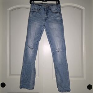 American Eagle Outfitters Men's 28x32 Slim Straight Light Distressed Jeans AE